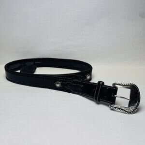 Nocona Concho Western Black Leather Belt Top Hand Lace Edge‎ N2475601 Size 42